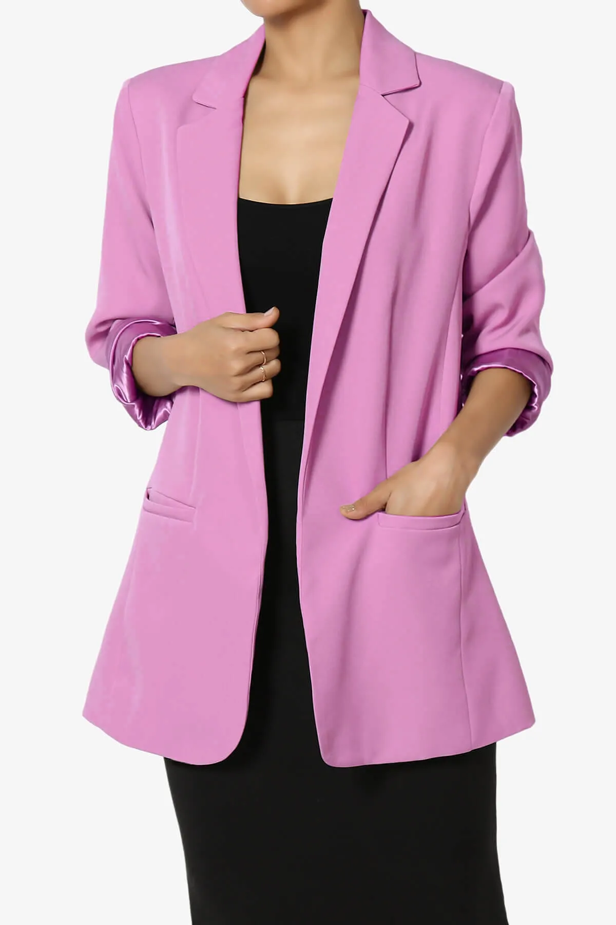 Malory Cuffed Sleeve Open Front Blazer