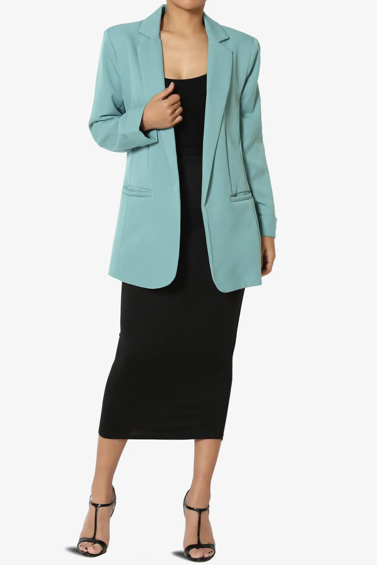 Malory Cuffed Sleeve Open Front Blazer
