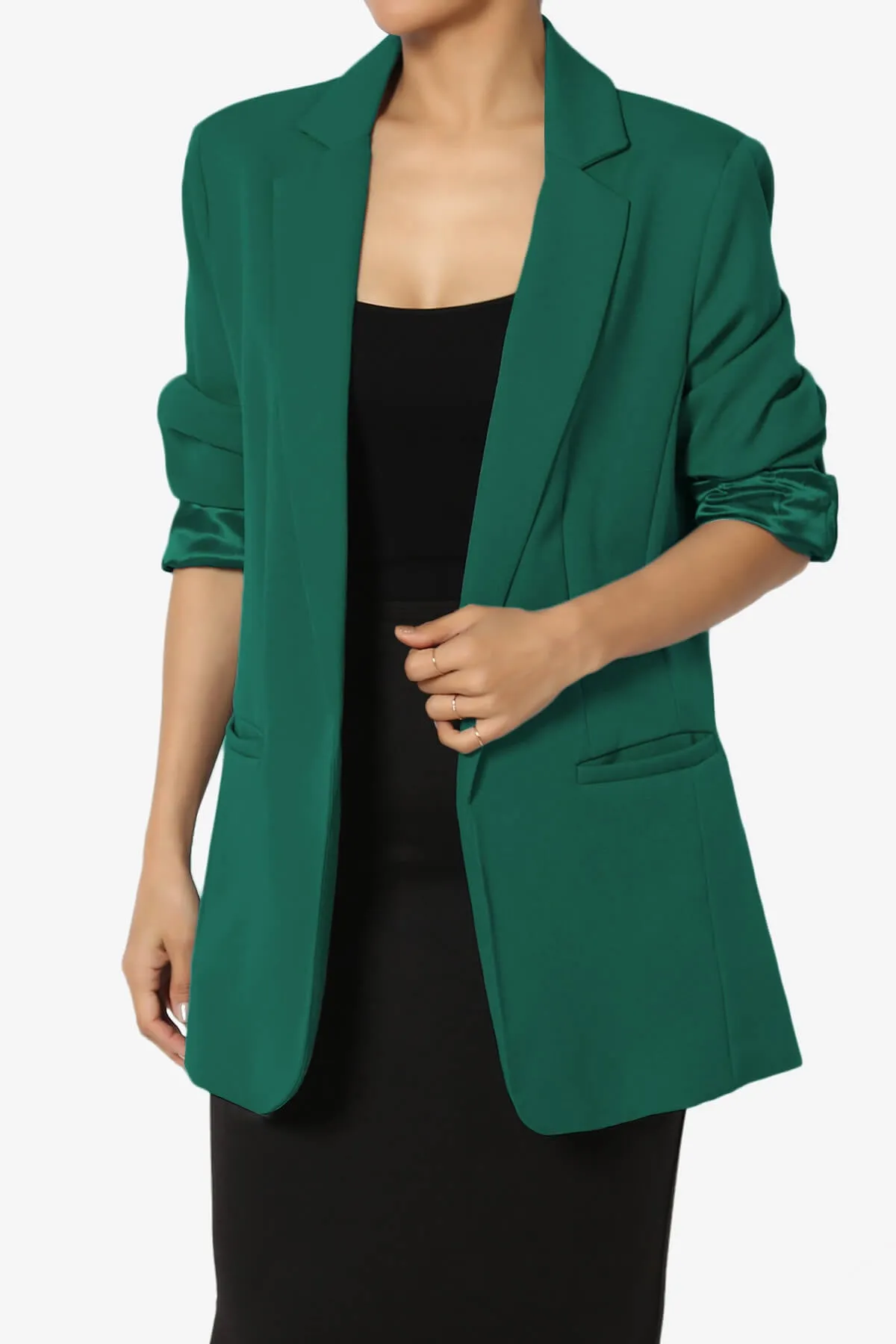 Malory Cuffed Sleeve Open Front Blazer