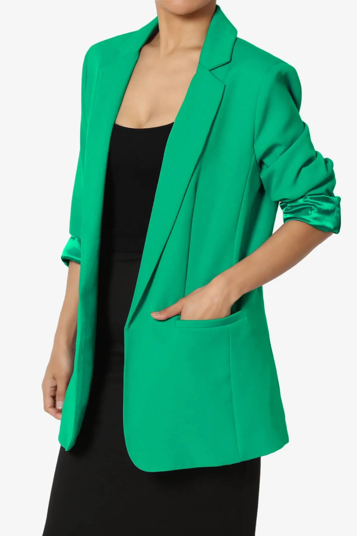 Malory Cuffed Sleeve Open Front Blazer