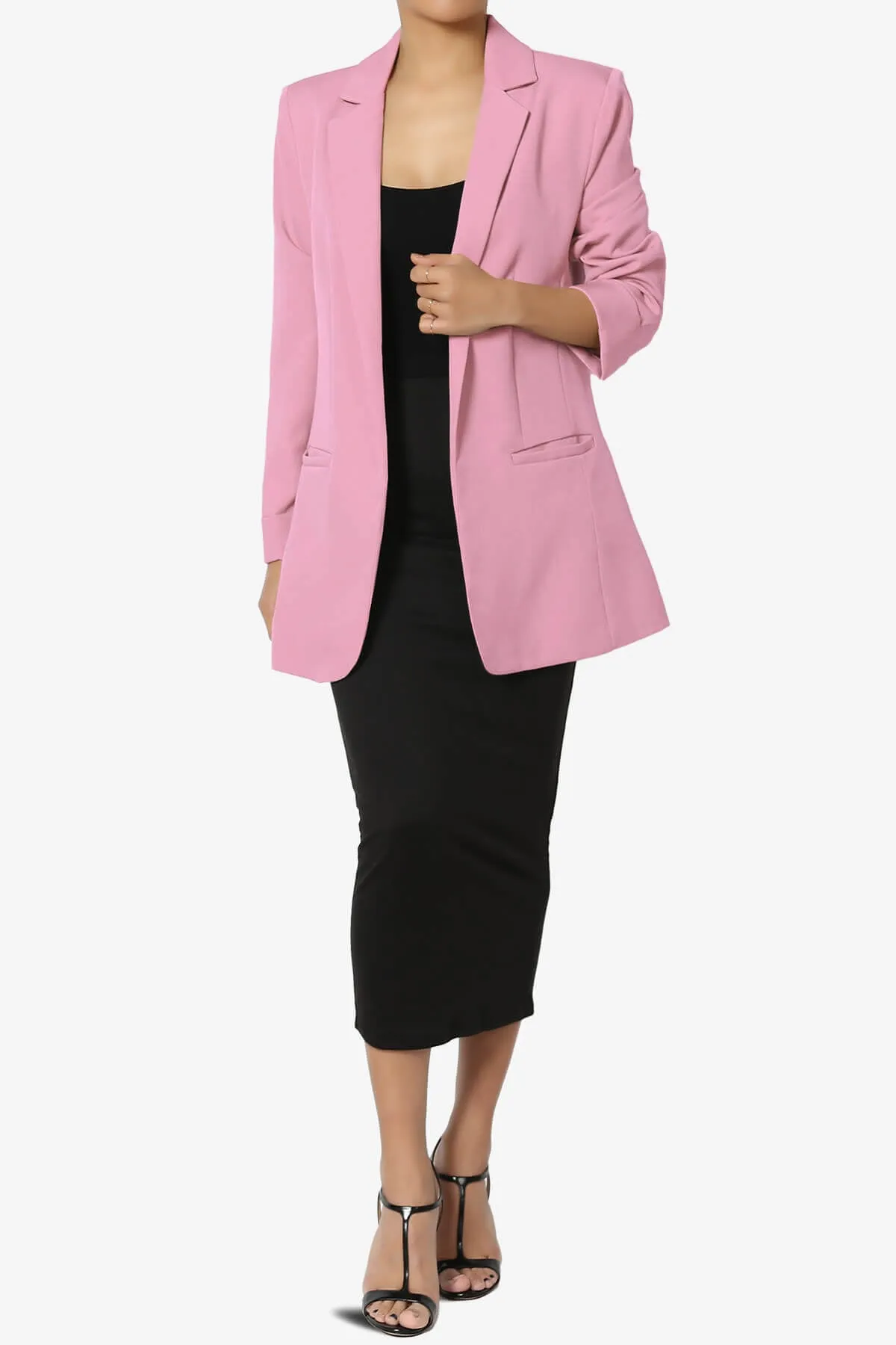 Malory Cuffed Sleeve Open Front Blazer