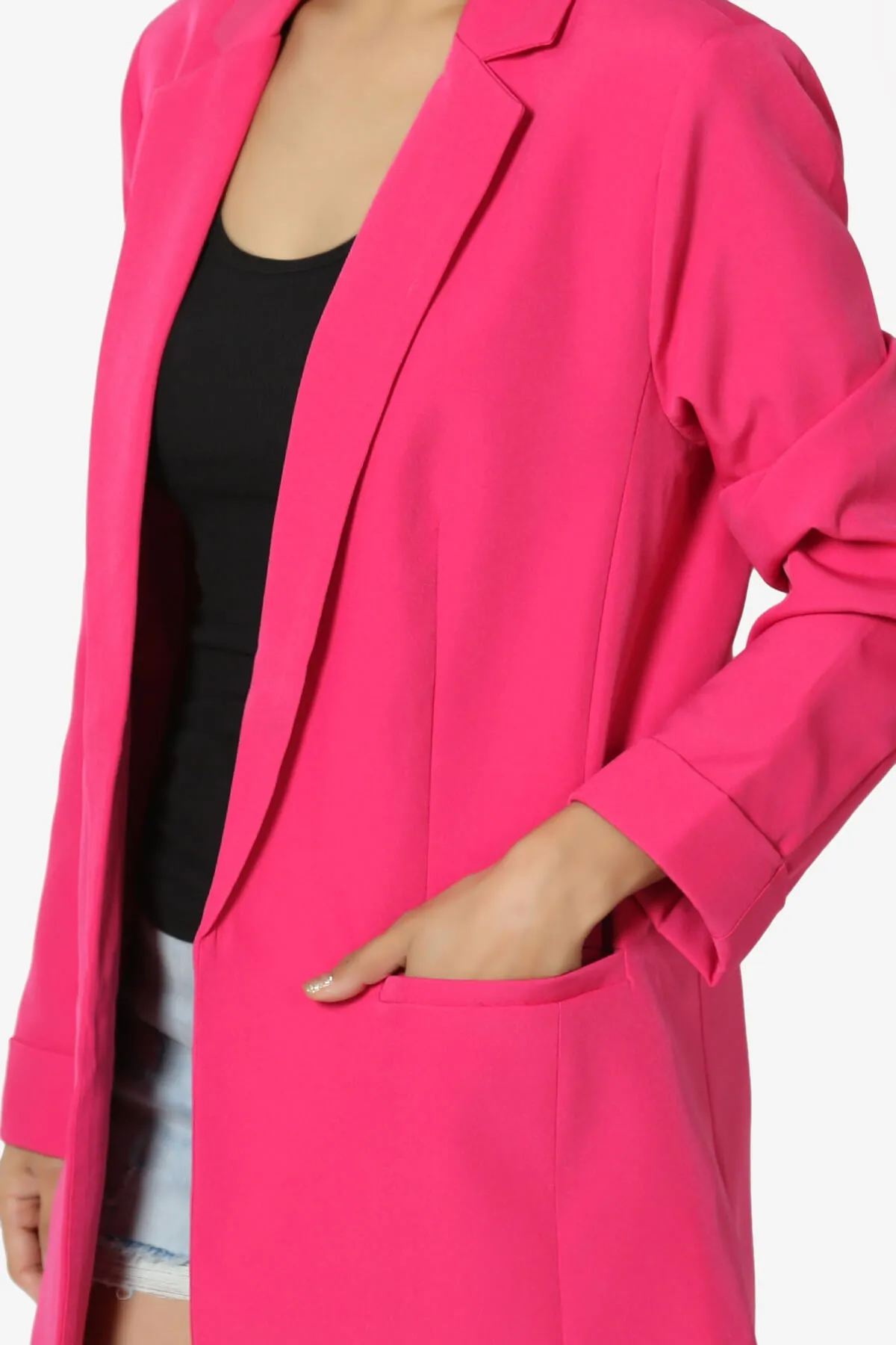 Malory Cuffed Sleeve Open Front Blazer