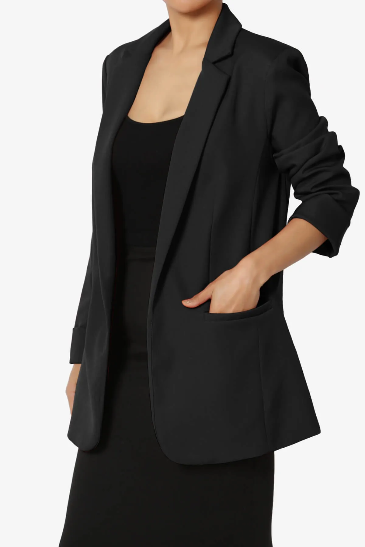 Malory Cuffed Sleeve Open Front Blazer