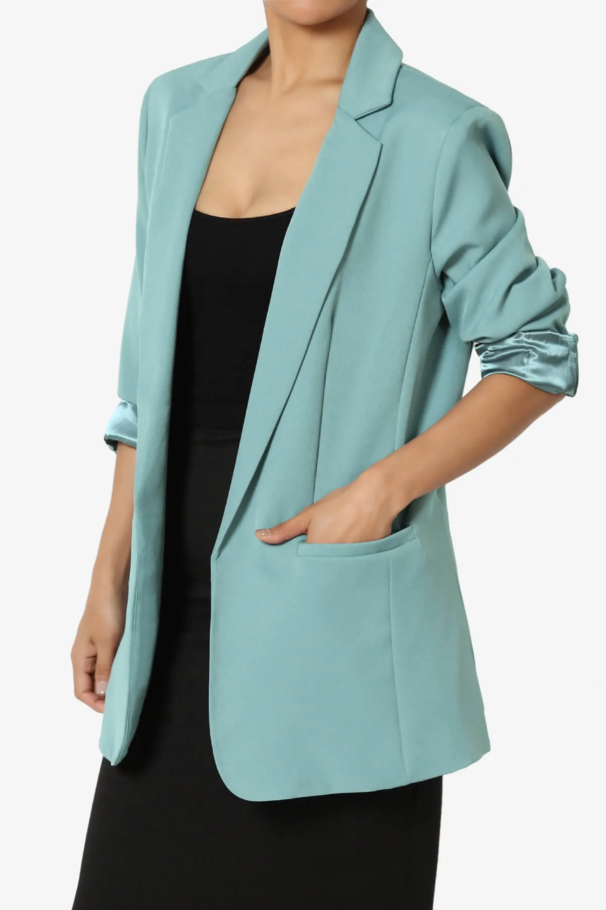 Malory Cuffed Sleeve Open Front Blazer