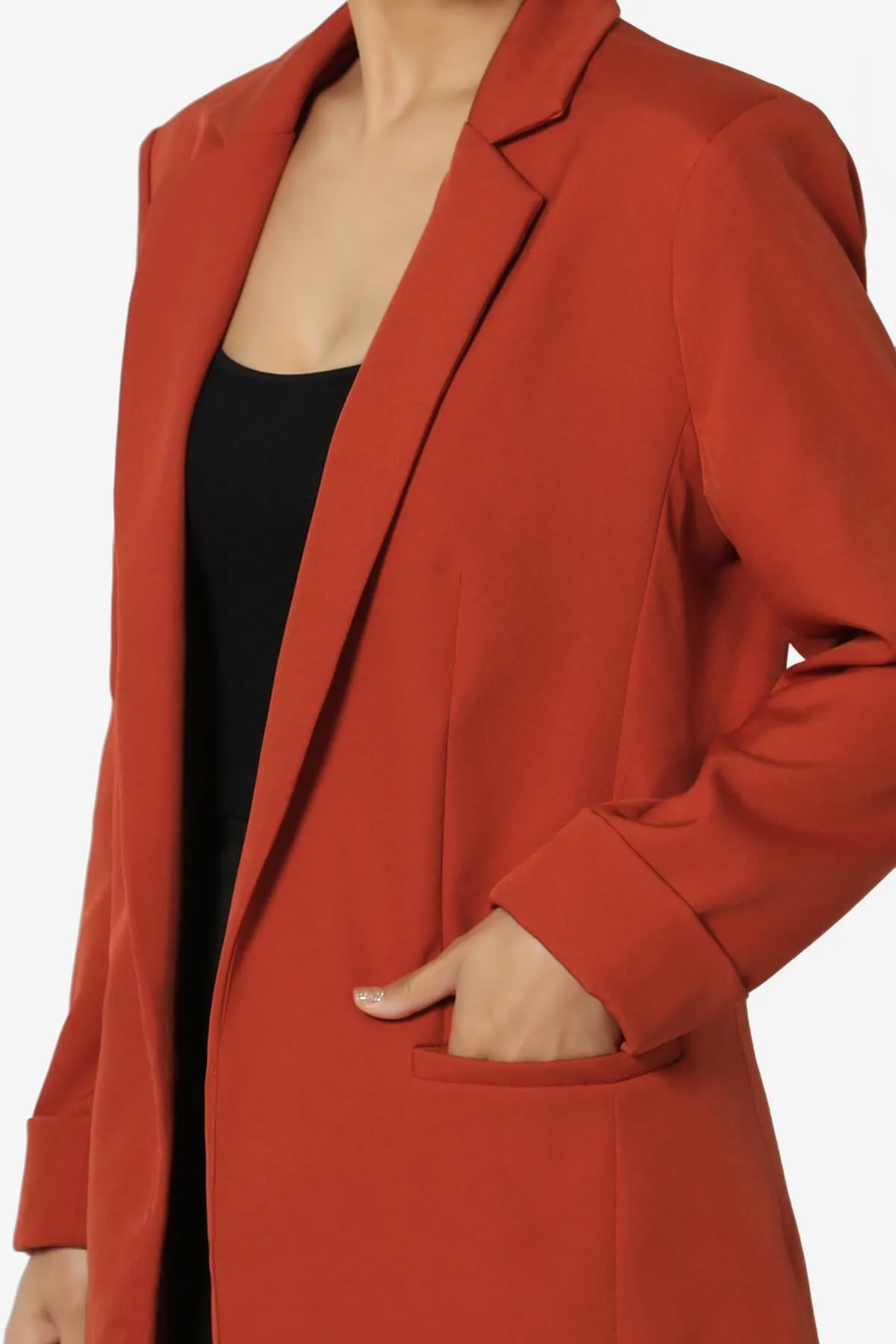 Malory Cuffed Sleeve Open Front Blazer