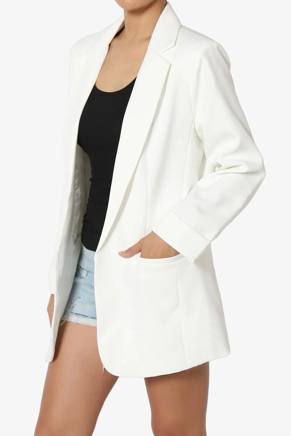 Malory Cuffed Sleeve Open Front Blazer