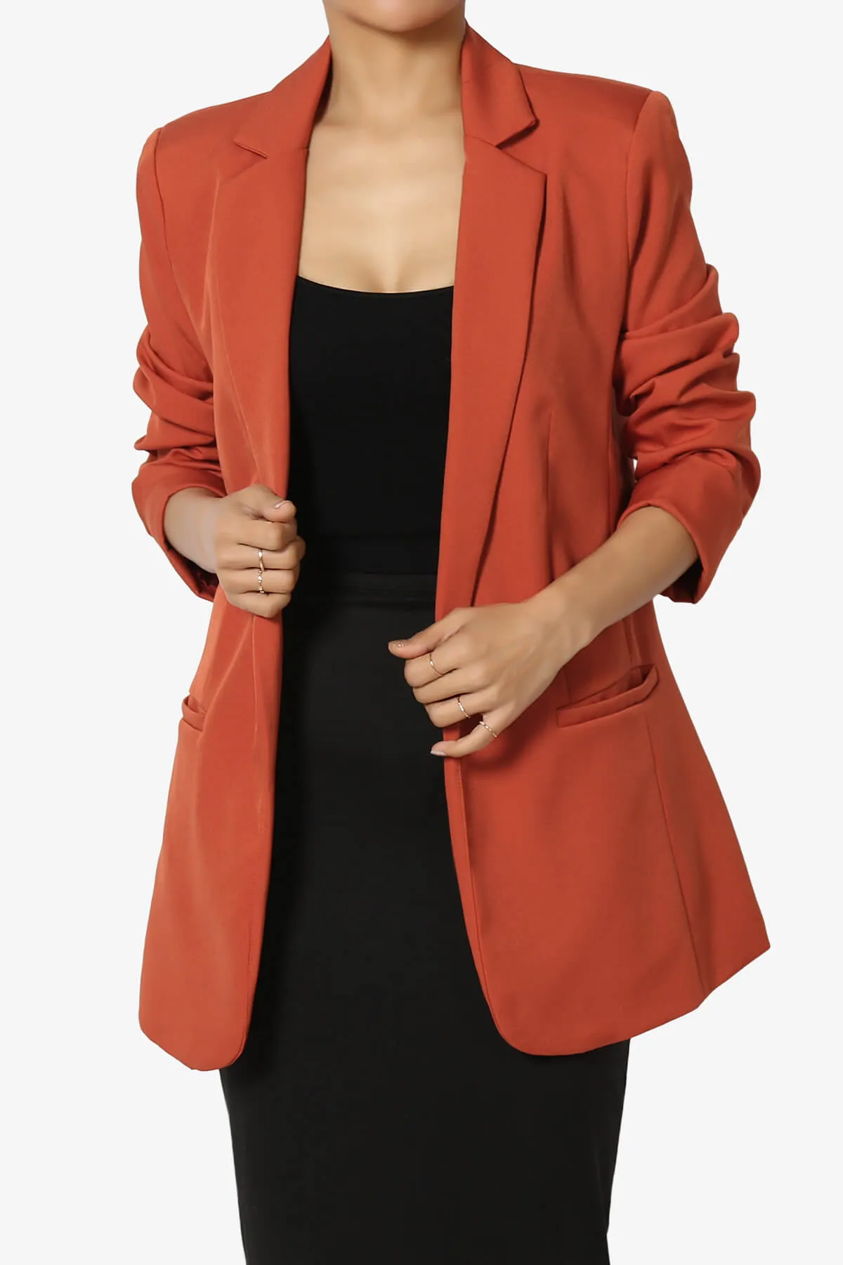 Malory Cuffed Sleeve Open Front Blazer