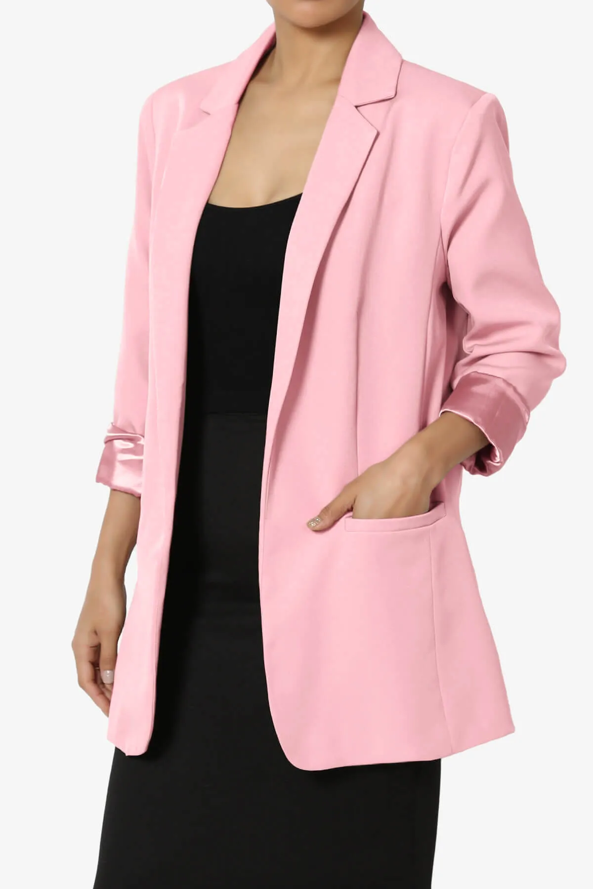 Malory Cuffed Sleeve Open Front Blazer