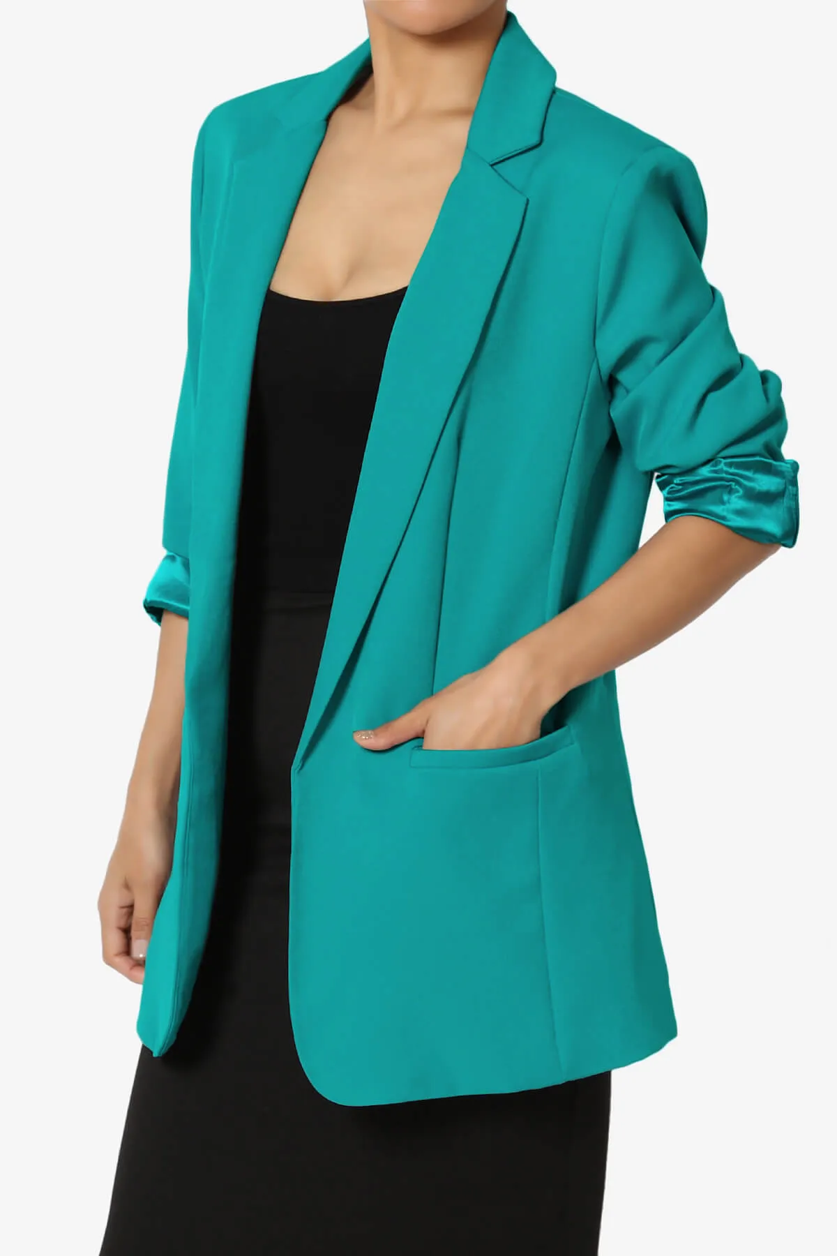 Malory Cuffed Sleeve Open Front Blazer