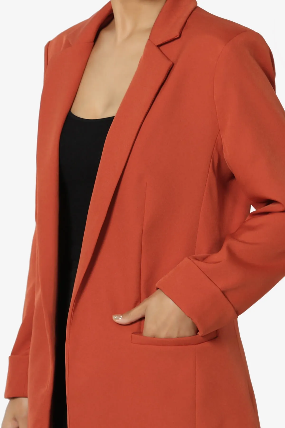Malory Cuffed Sleeve Open Front Blazer