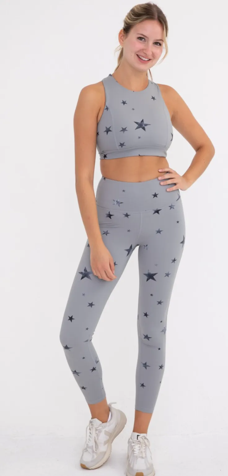 Marbled Stars High-Waist Leggings