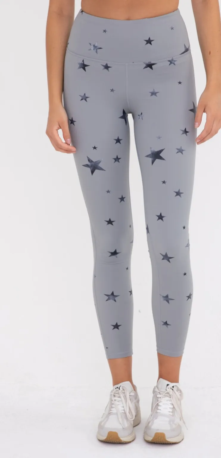 Marbled Stars High-Waist Leggings