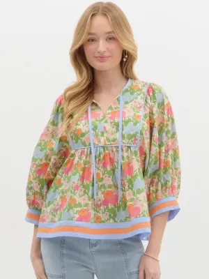 Marigold Floral Top