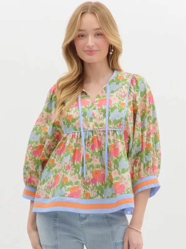 Marigold Floral Top