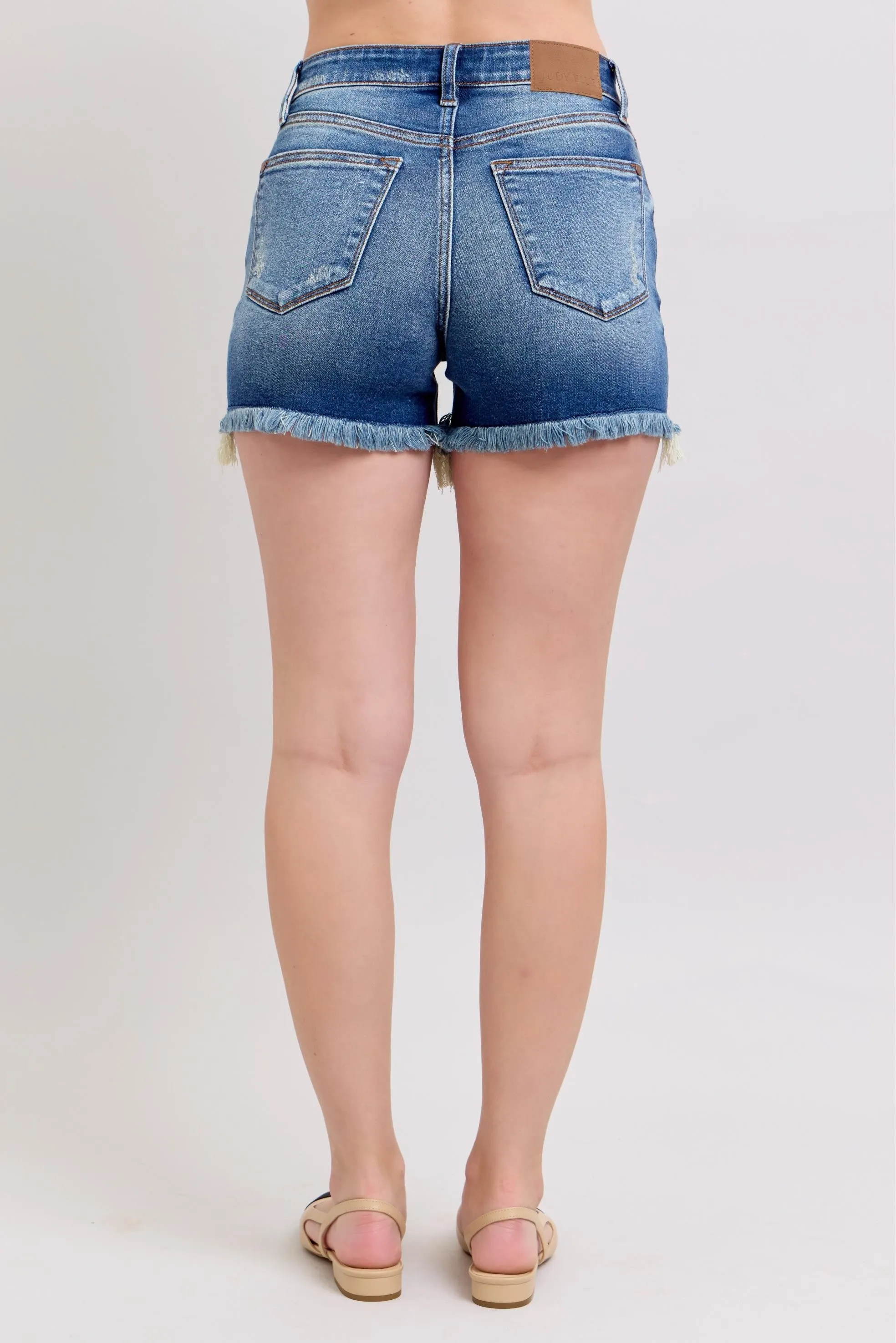 Medium 2 Button Destroyed Judy Blue Dad Shorts 3/3/25 9657