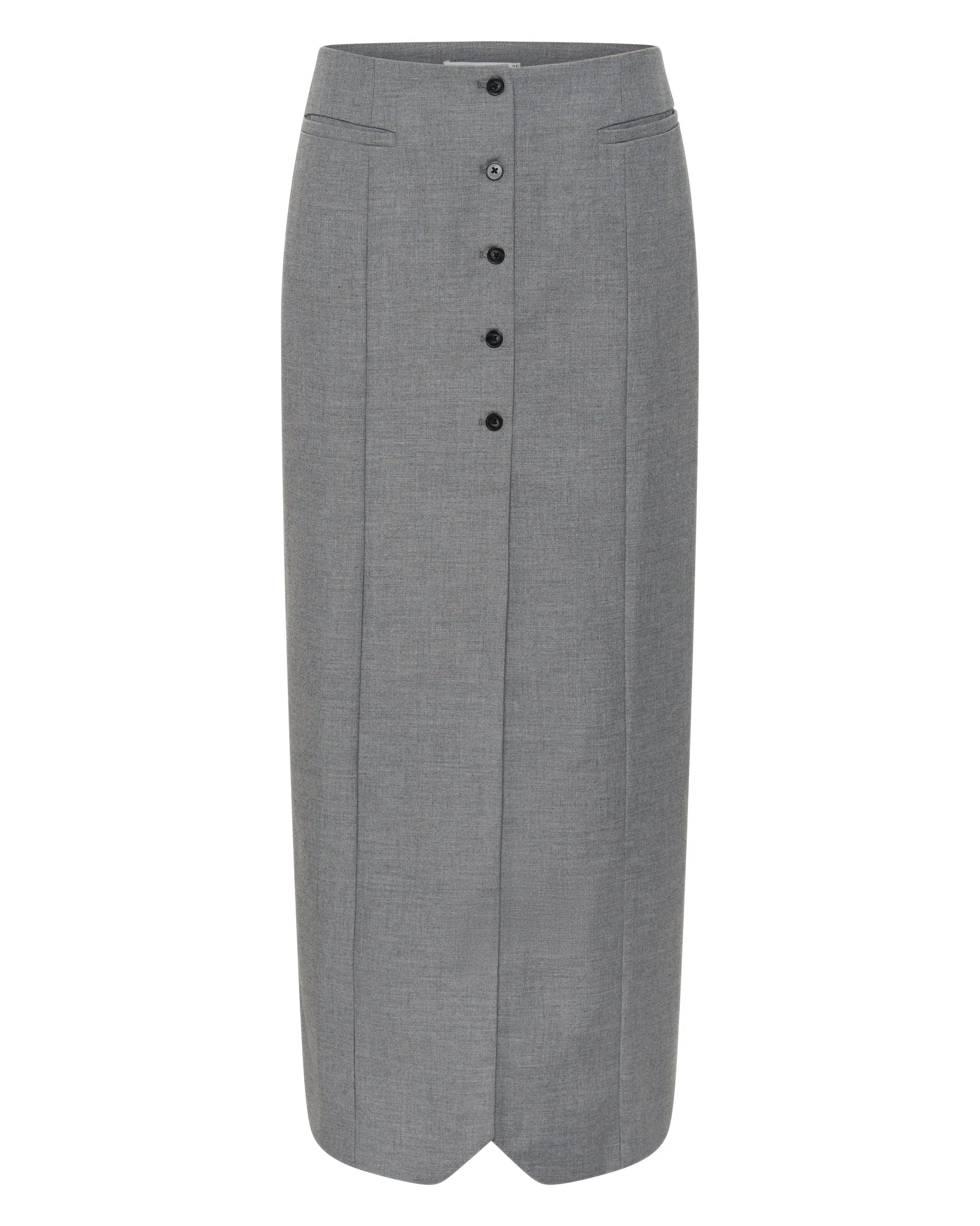 METROPOLIS TAILORED MAXI SKIRT | SMOKE