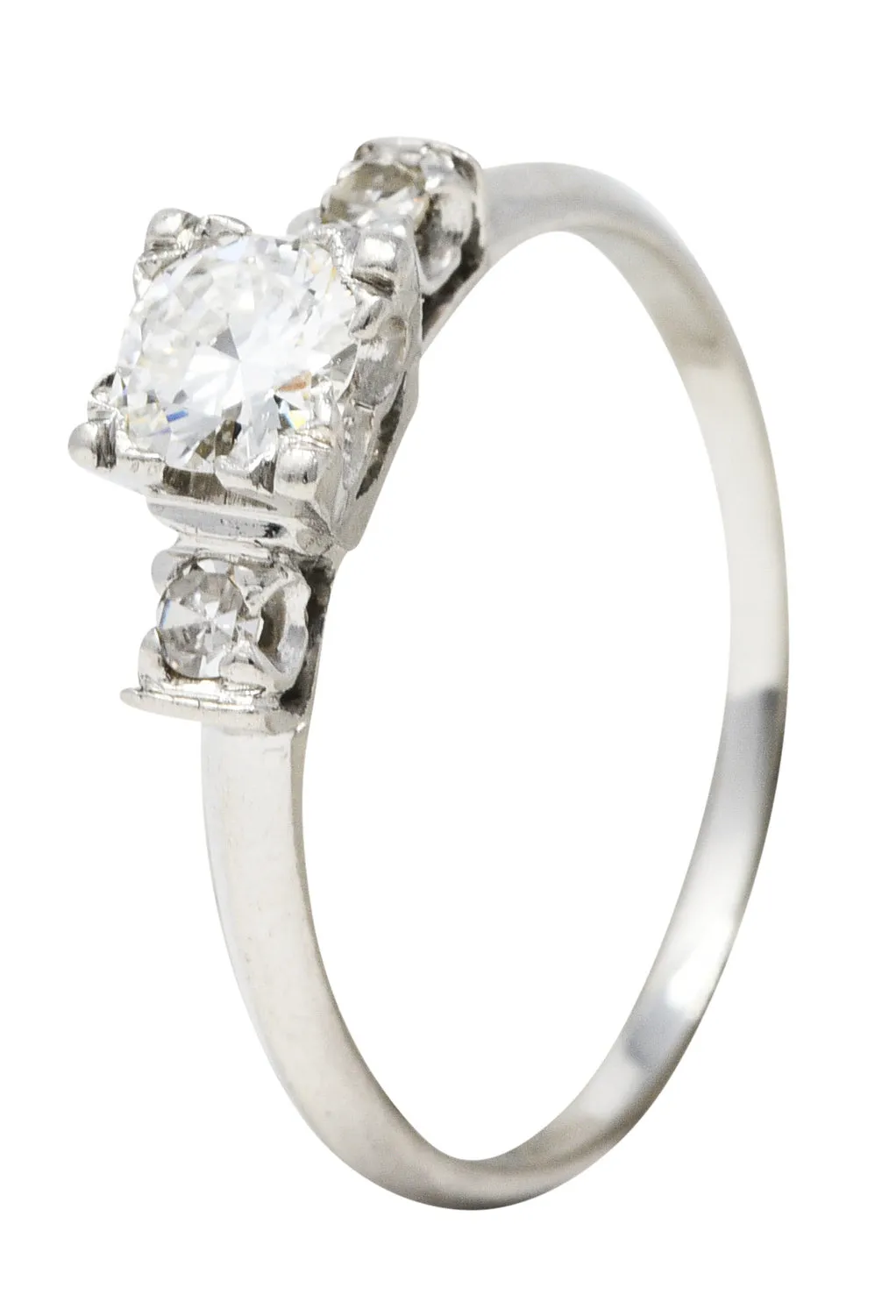 Mid-Century 0.38 CTW Diamond Platinum Engagement Ring