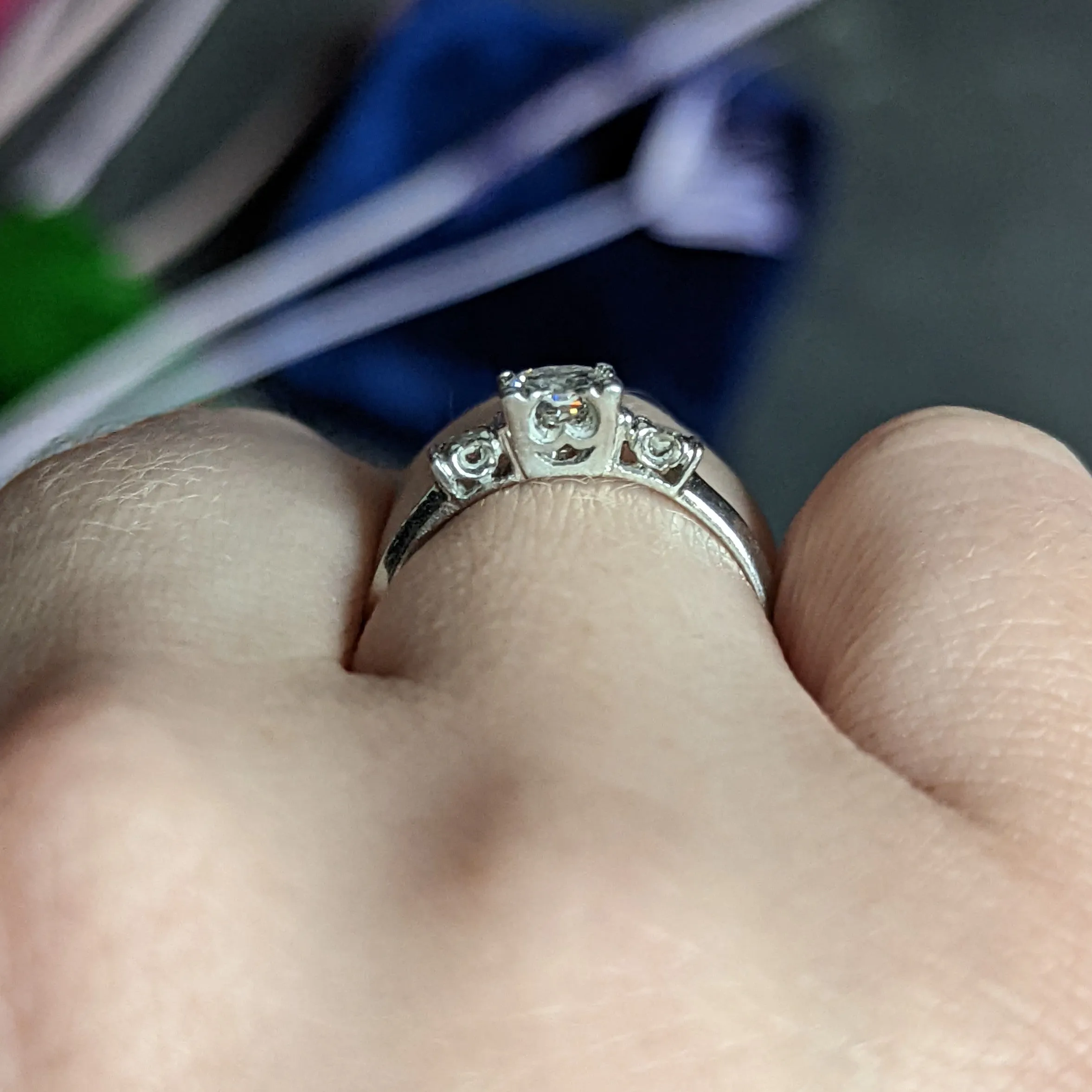 Mid-Century 0.38 CTW Diamond Platinum Engagement Ring