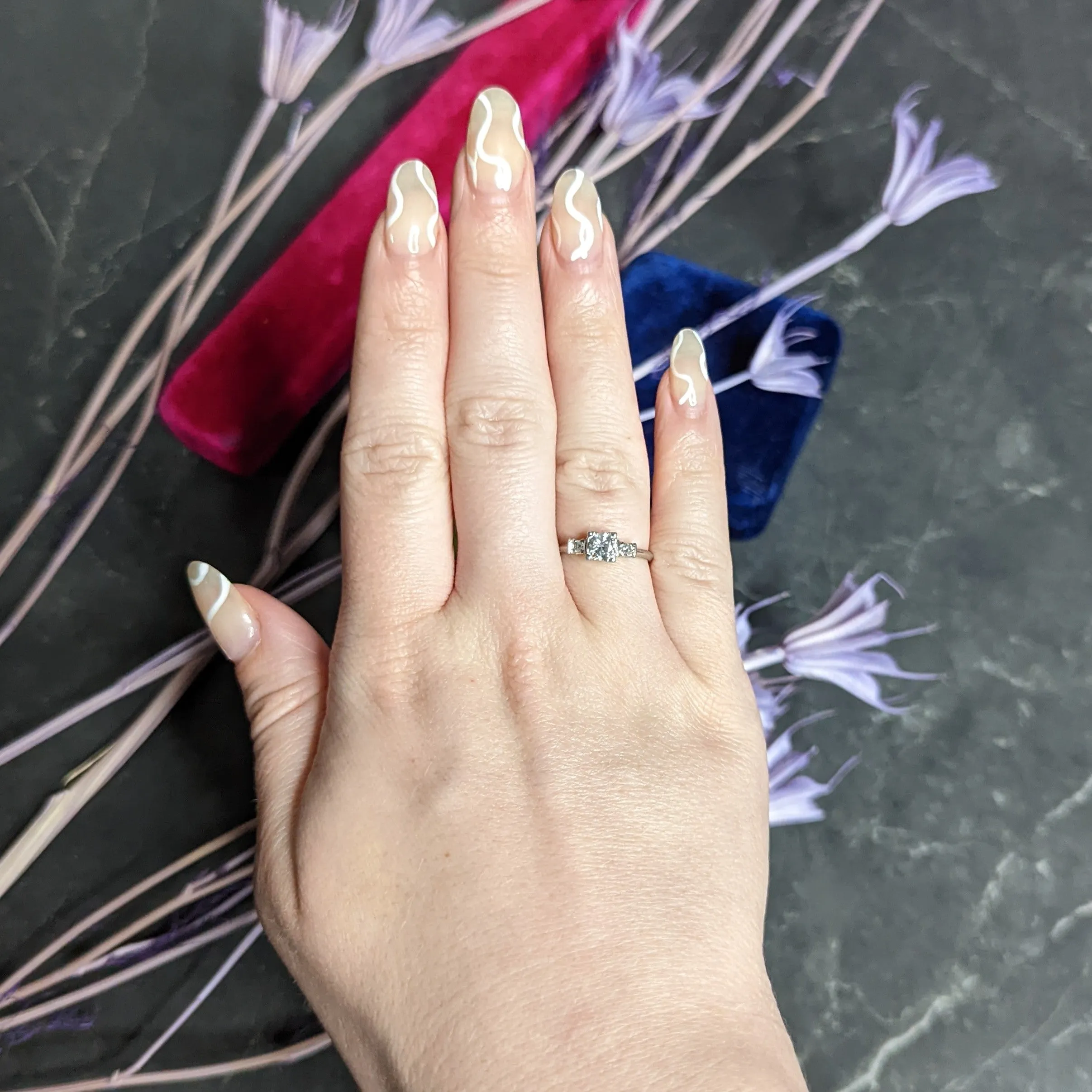 Mid-Century 0.38 CTW Diamond Platinum Engagement Ring