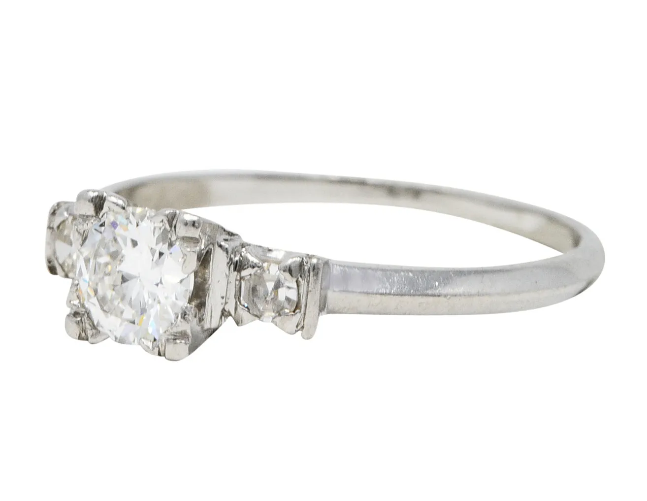Mid-Century 0.38 CTW Diamond Platinum Engagement Ring