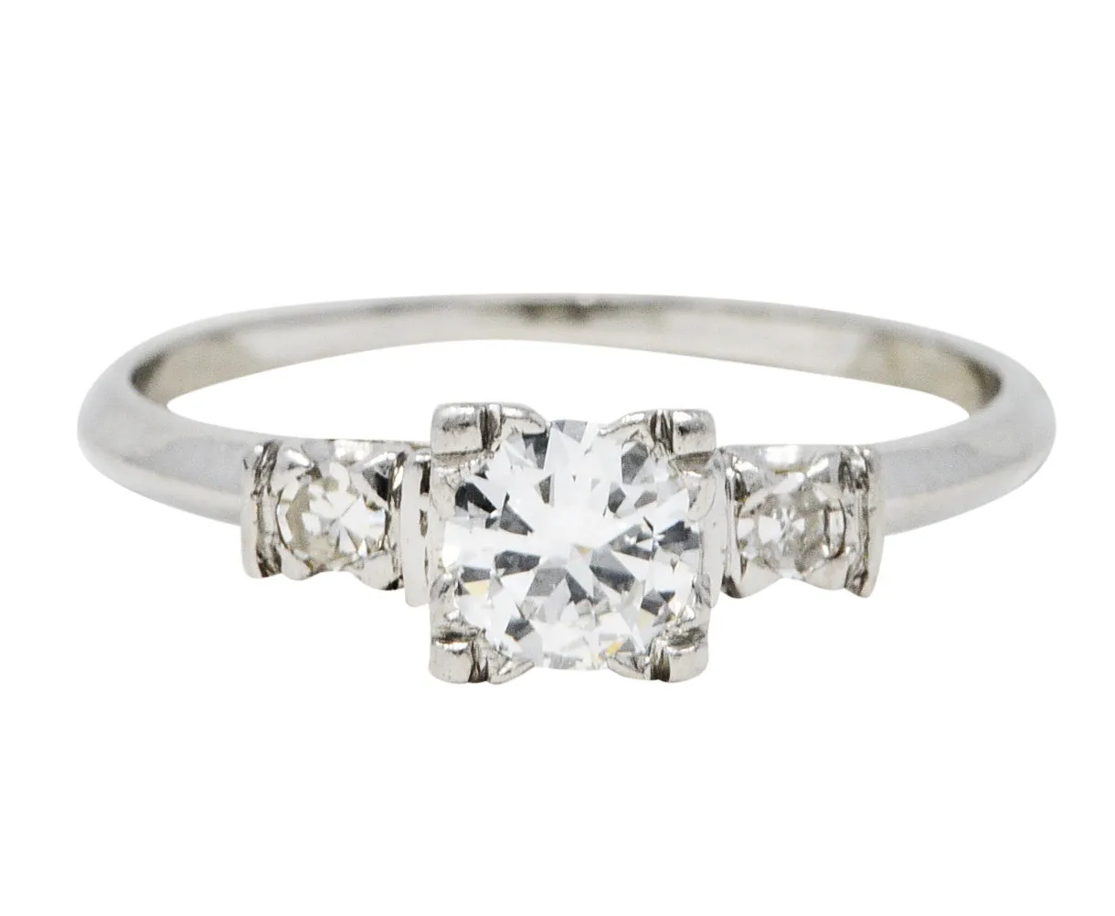 Mid-Century 0.38 CTW Diamond Platinum Engagement Ring