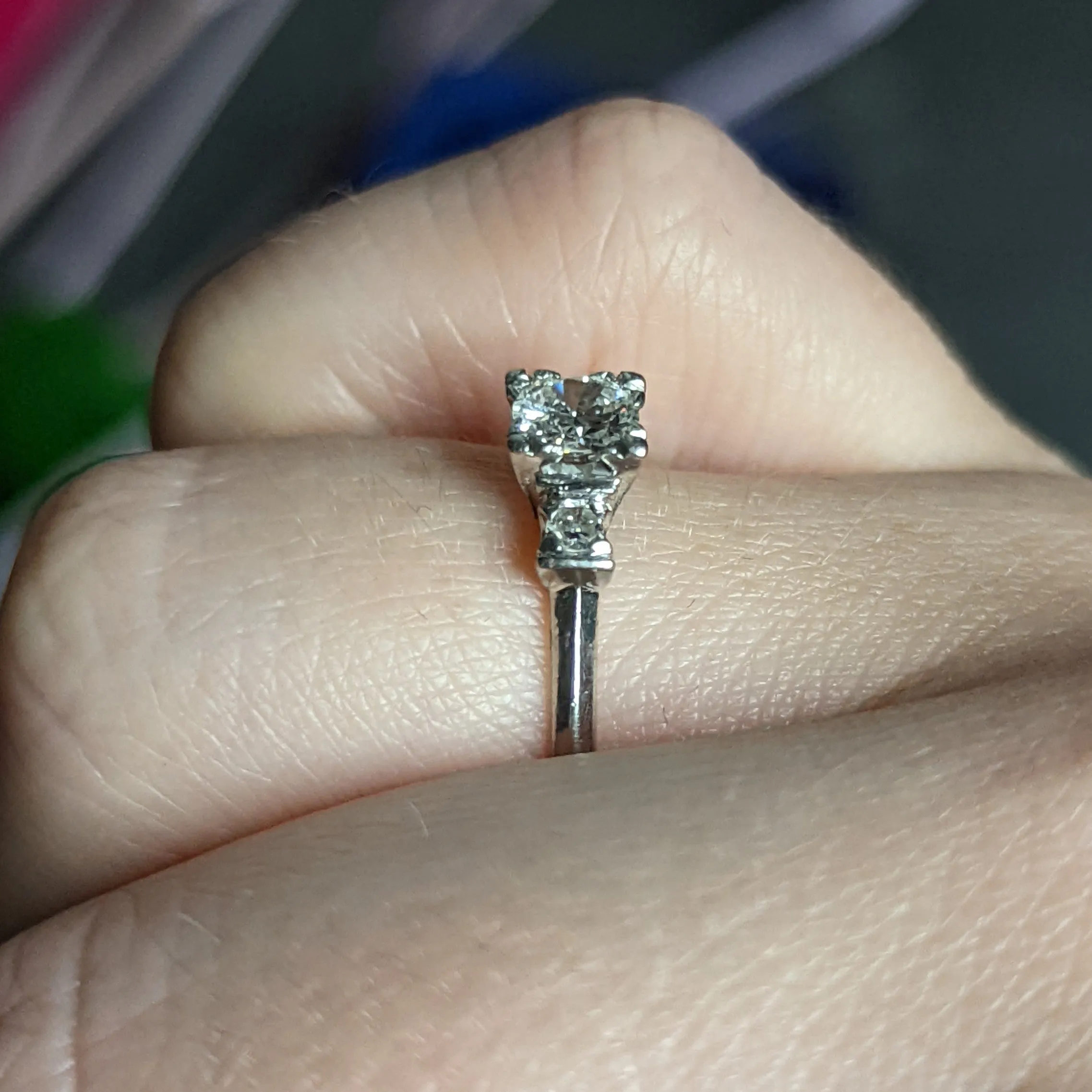 Mid-Century 0.38 CTW Diamond Platinum Engagement Ring