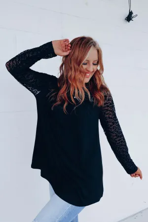 Mitzi Velvet Animal Print Mesh Top