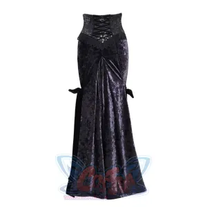 Moonlit Devotion Velvet Slim Fishtail Skirt Gothic Halter Skirt