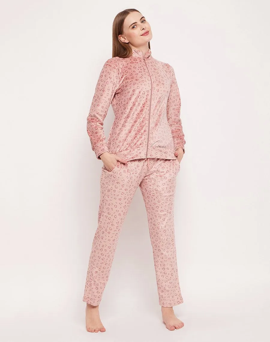mSECRET Animal Print Peach Track Suit