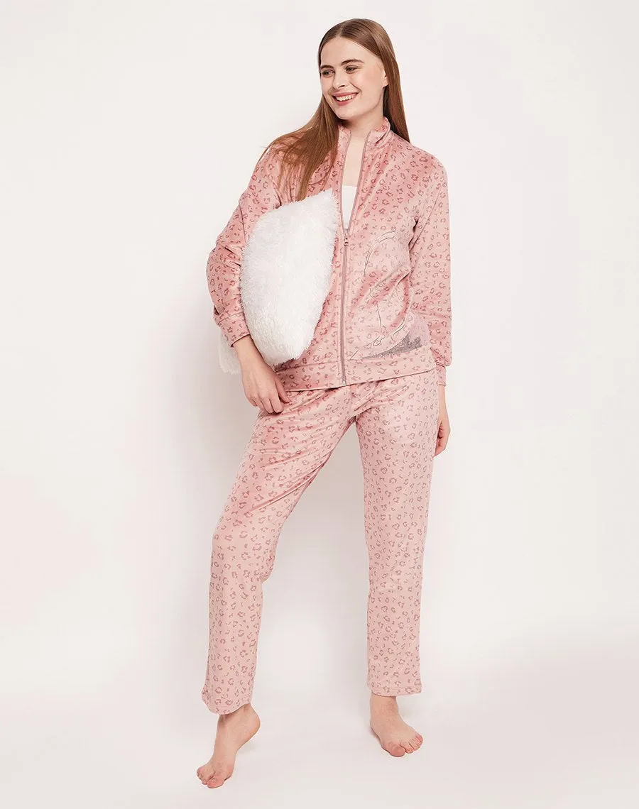 mSECRET Animal Print Peach Track Suit