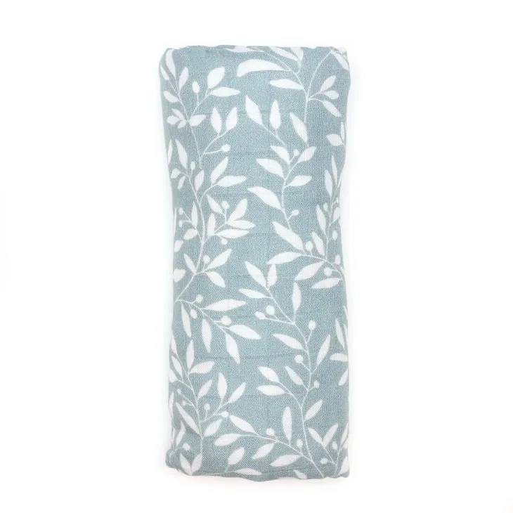 Muslin Swaddle : Blue Floral