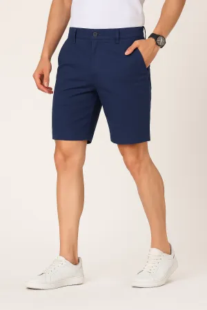 Navy Blue Linen Shorts