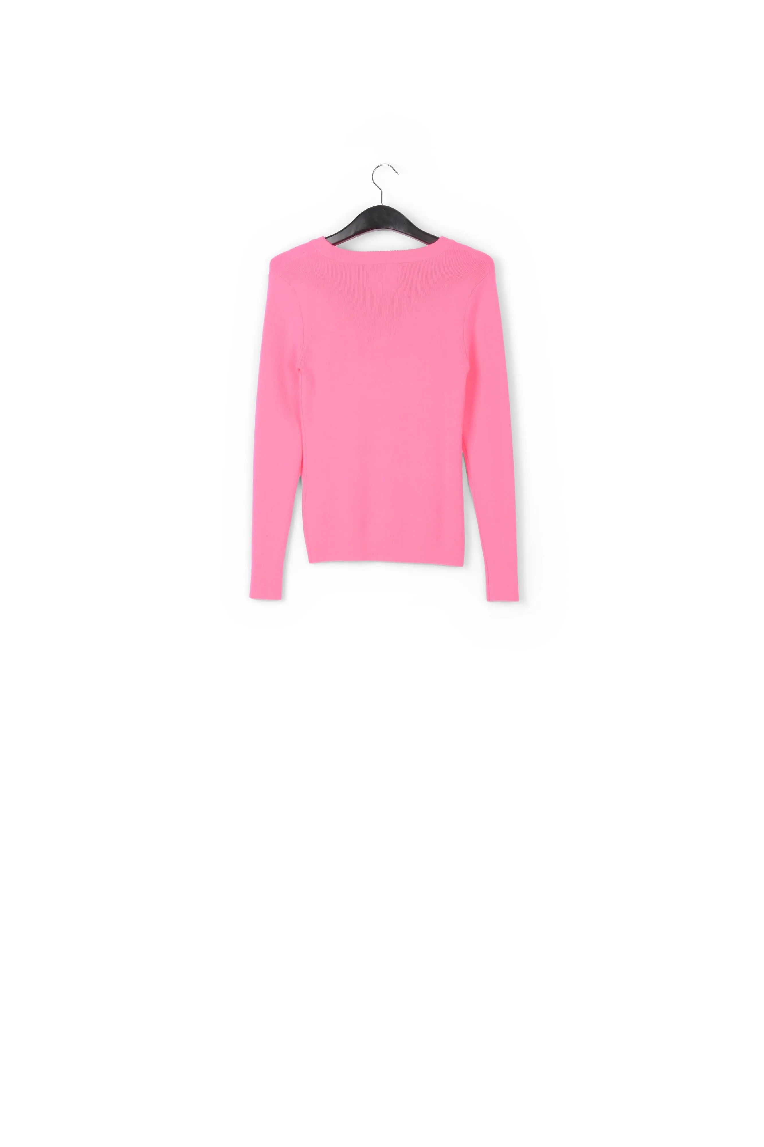 Neon pink rib-knitted sweater