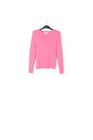 Neon pink rib-knitted sweater