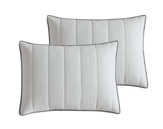 NEW Mainstays 3 Piece Plush Corduroy Quilt Set, Reversible, Neutral, Sizes: Double/Queen Off White/Grey