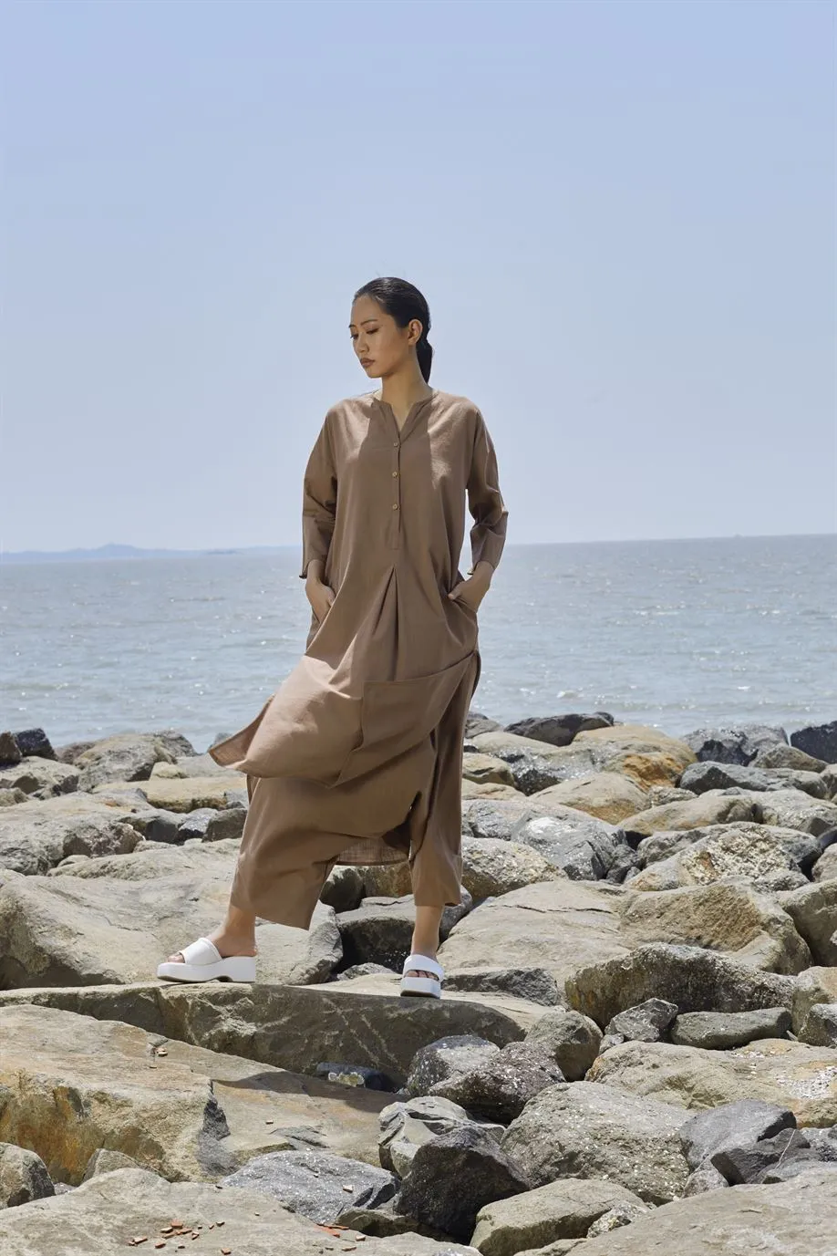 New Season Summer/Fall 24-Pants Low Crotch Cotton Beige-MT LWCRTHPants-NA Slub Beige-Fashion Edit Mati