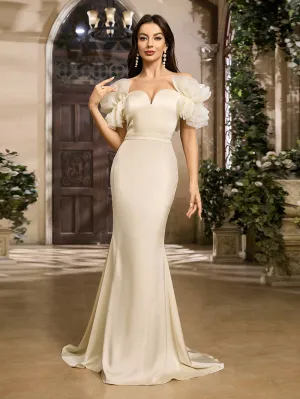 Off Shoulder Fishtail Maxi Bodycon Dress HB00290