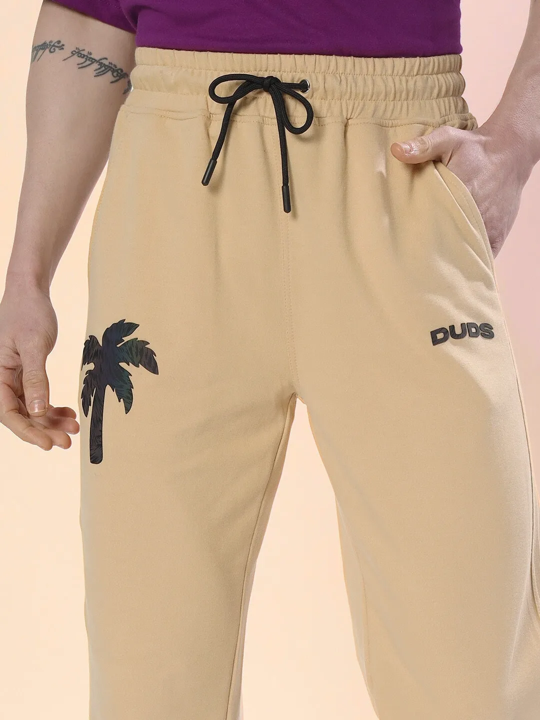 PHOENIX  DIGITAL PRINTED JOGGERS (BEIGE)