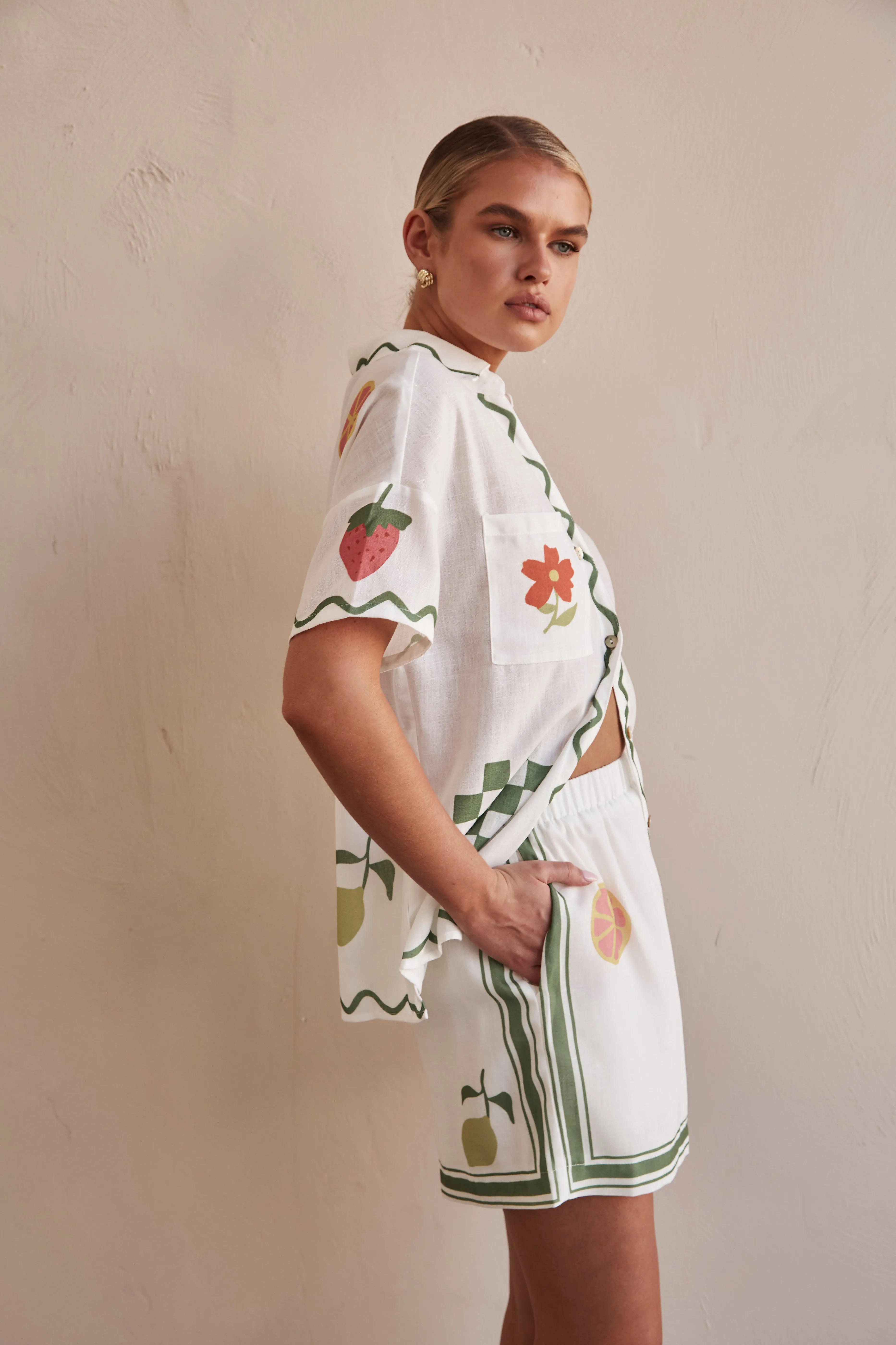 Pia Linen Shorts (Green)