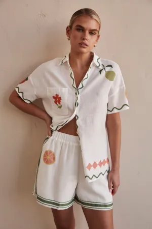 Pia Linen Shorts (Green)