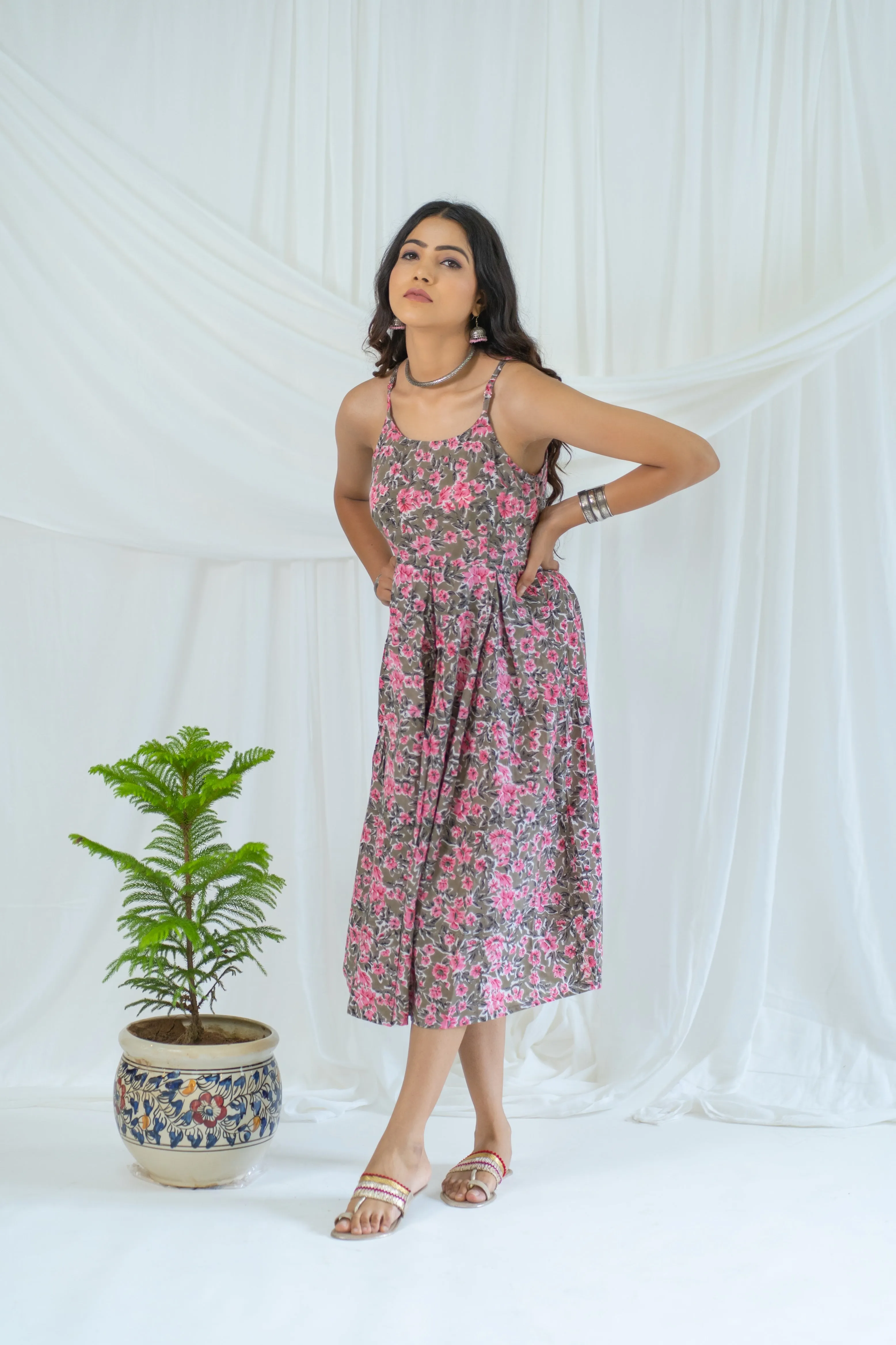 Pink & Olive 'Glamourous' Cotton Dress