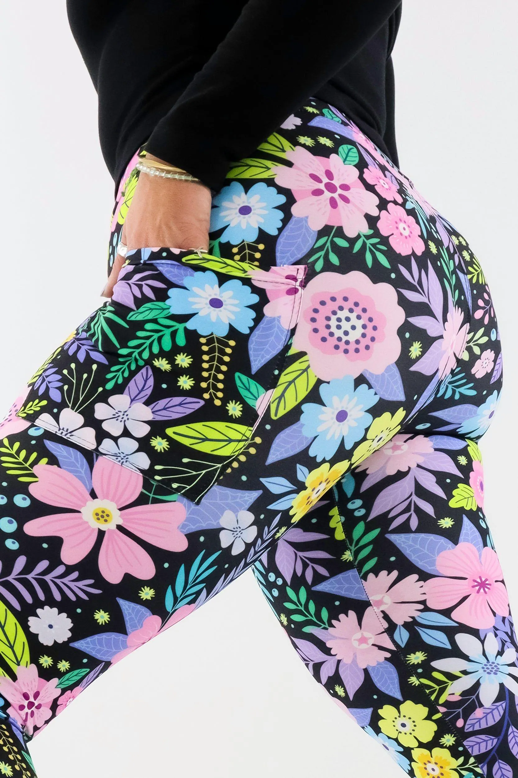 Pinky Petals - Casual - Regular Full Leggings - Pockets