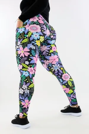 Pinky Petals - Casual - Regular Full Leggings - Pockets