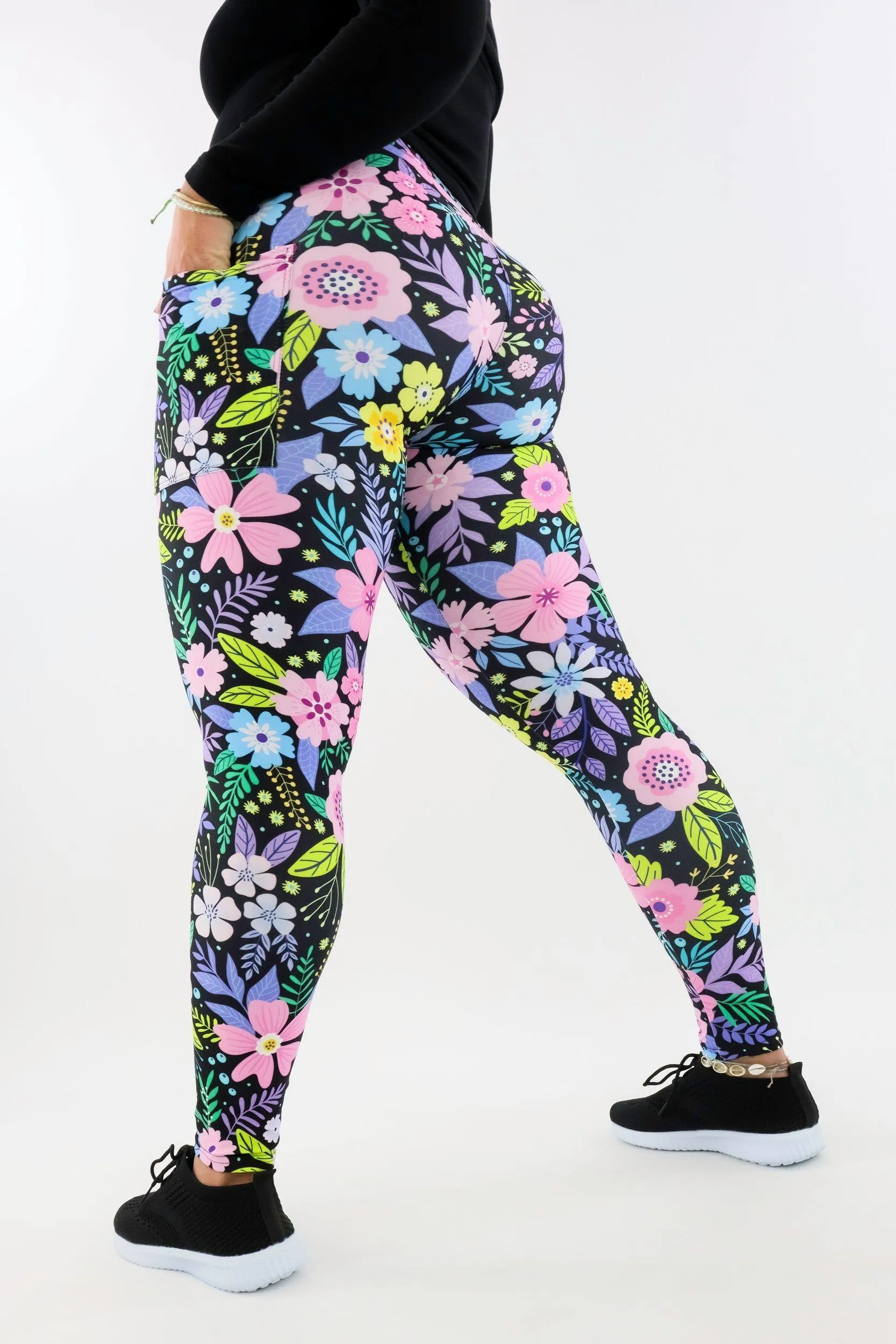Pinky Petals - Casual - Regular Full Leggings - Pockets