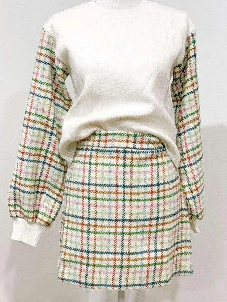 Plaid H-Line Skirt