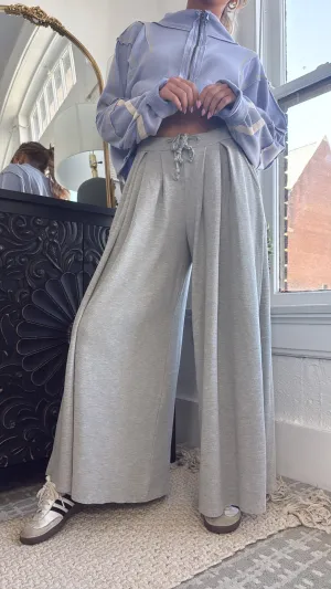 POL: Lounge About Thermal Wide Leg Sweat Pants, Grey
