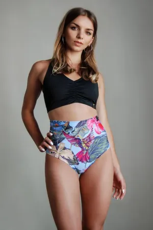Pole Addict High Waisted Shorts - Tropical Flowers