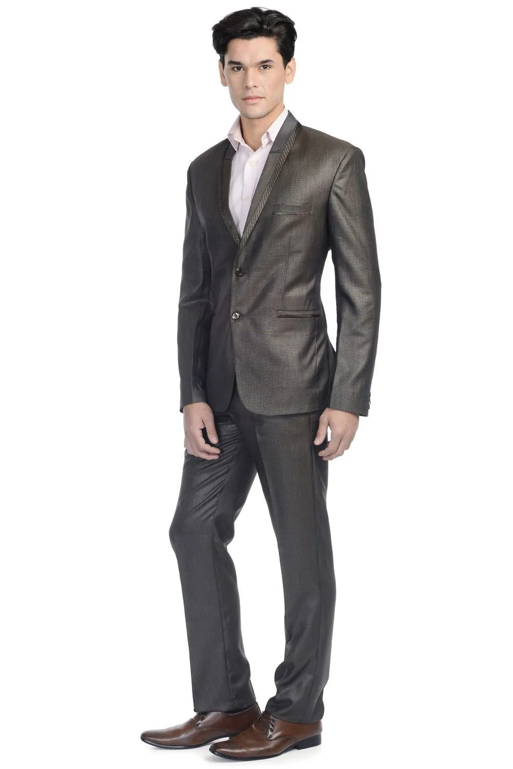 Poly Viscose Brown Suit