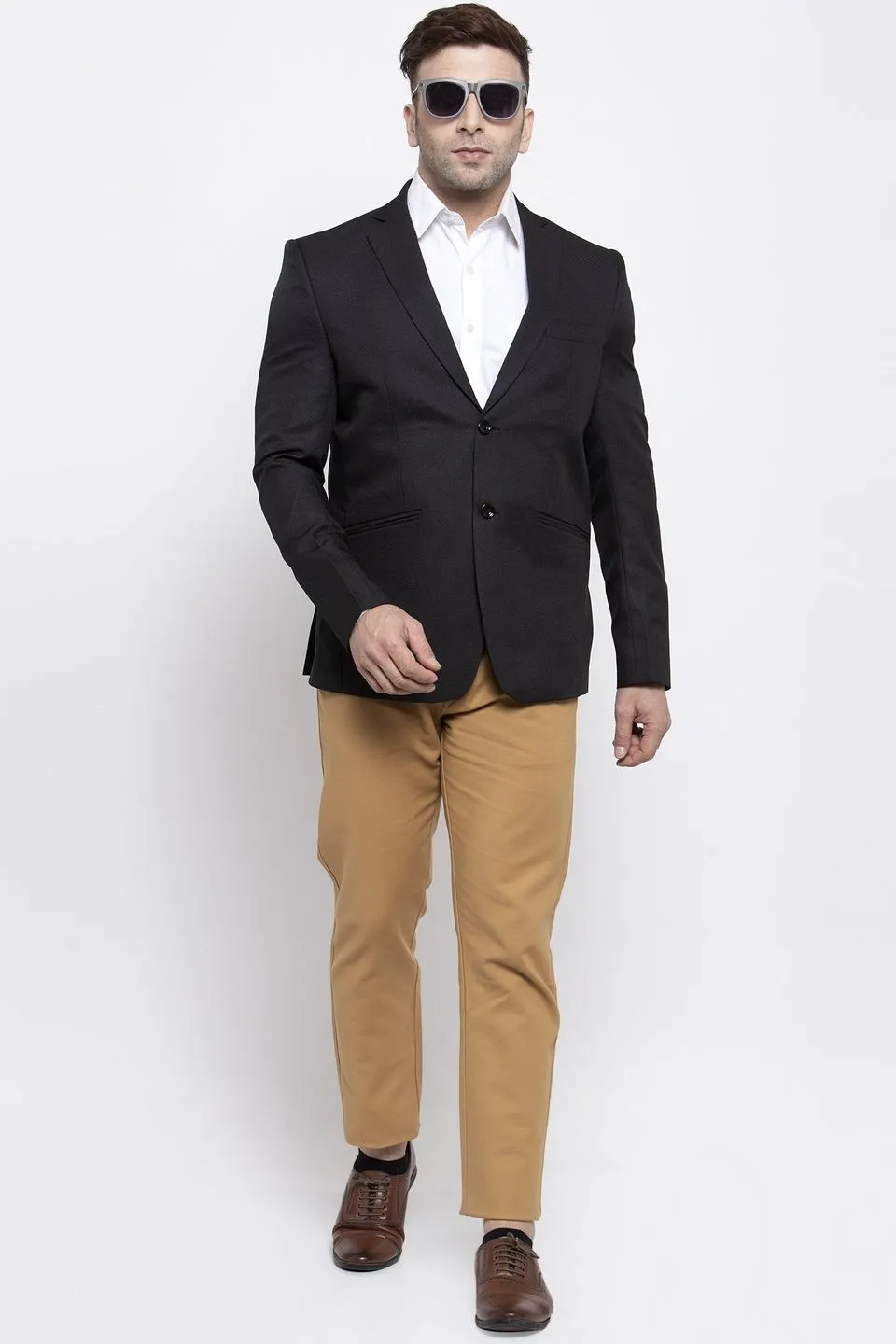 Polyester Cotton Black Blazer