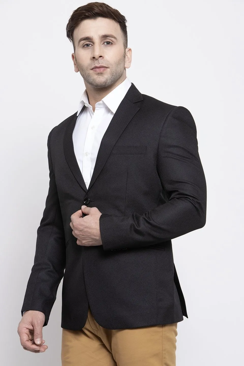 Polyester Cotton Black Blazer